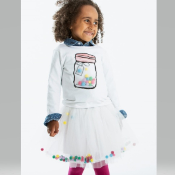 White Pom Pom Tutu Skirt - Picture 1 of 1